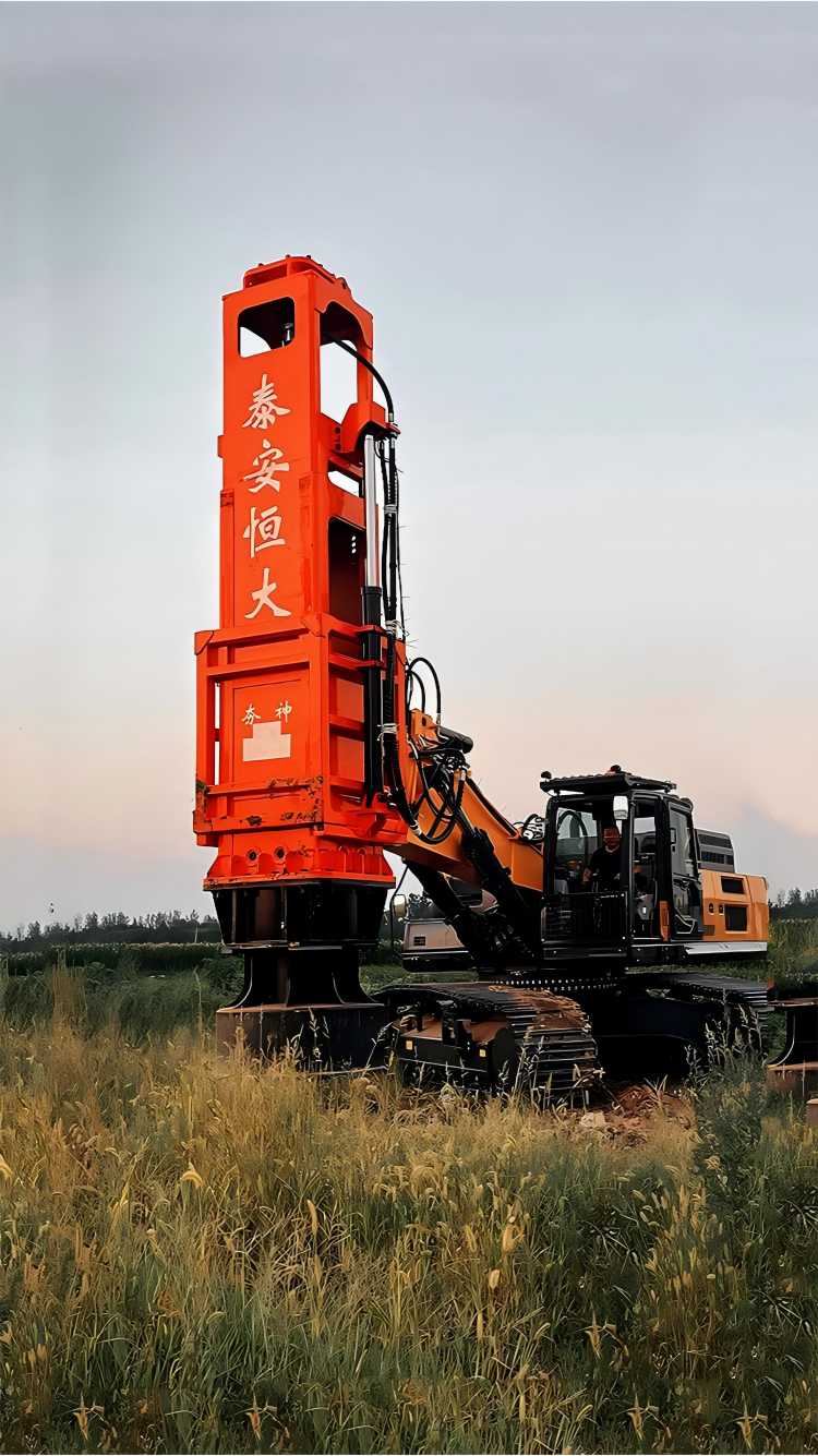 Rapid Impact Compaction Machine Working on Construction Site