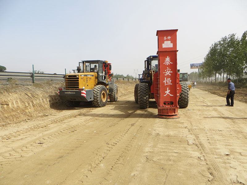 Two Rapid Impact Compaction mounted on loader for construction Two Rapid Impact Compaction mounted on loader for construction
